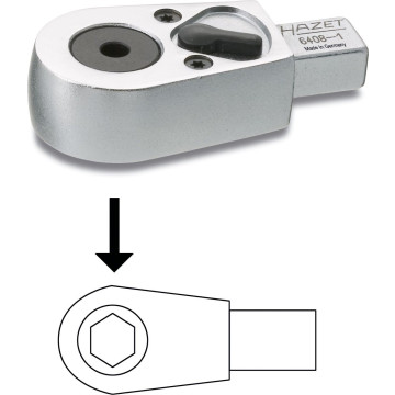 Hazet 6408 Skrallehode for 6,3 Bits 9X12
