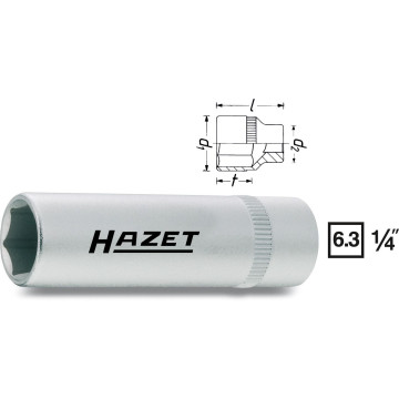 Hazet 850LG-8 1/4" 8 mm 6 kant Pipe