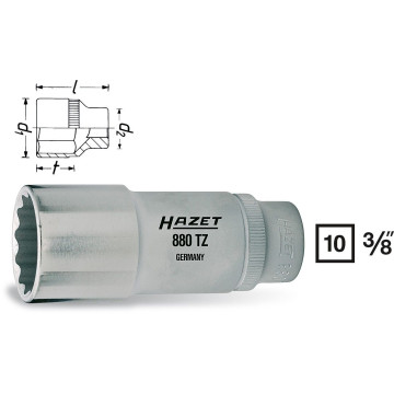 Hazet 880TZ-22 3/8" 22 mm 12 kant Pipe