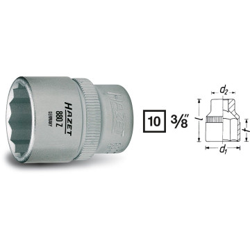 Hazet 880Z-12 3/8" 12 mm 12 kant Pipe