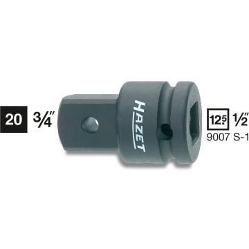 Hazet 9007S-1 1/2" Kraftovergang fra 3/4" til 1/2" tapp