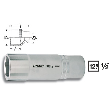 Hazet 900LG-12 1/2" 12 mm 6 kant Pipe