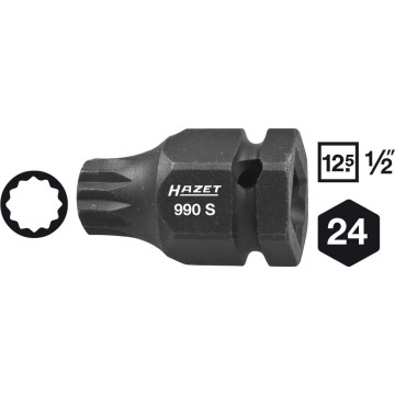 Hazet 990 S-14 1/2" 24 mm XZN Pipe