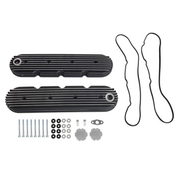 Summit Racing Ventildeksler sort aluminium, sett